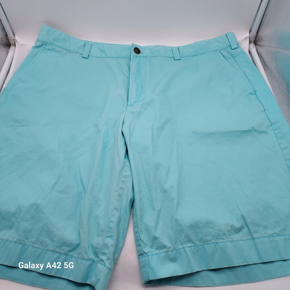 Brooks Brothers 346 Mens Aqua Blue Cotton Shorts W40 Made in Sri Lanka